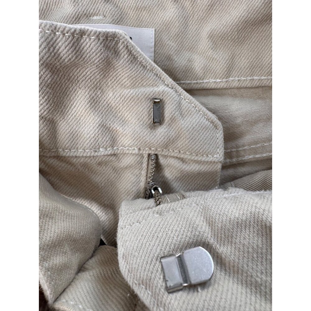 Reformation Cynthia Belted High Rise Straight Casual Jeans SZ 27 Beige Cotton - Picture 5 of 9